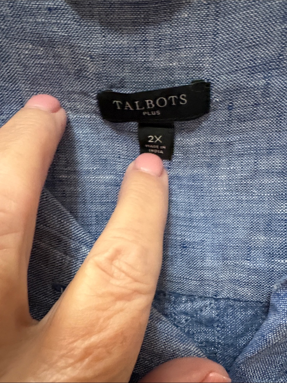 Talbots Light Blue Linen Casual Button-Front Shirt - Picture 4 of 4
